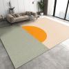 Nordic Boho Yellow Sun Geometric Area Rugs, Yellow Sea Sunrise Sun Easy Clean Rug, Soft Non-Skid Carpet Throw Rug for Kids Teen Girls Boys Bedroom, Living Room Bathroom Classroom Office 6.6ftx5.3ft view 1