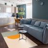 Nordic Boho Yellow Sun Geometric Area Rugs, Yellow Sea Sunrise Sun Easy Clean Rug, Soft Non-Skid Carpet Throw Rug for Kids Teen Girls Boys Bedroom, Living Room Bathroom Classroom Office 6.6ftx5.3ft view 3