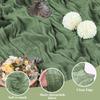 Asee'm 12pcs Cheesecloth Table Runner 120 Inches Sage Green Boho Gauze Cheese Cloth Runner 10FT Rustic Sheer Table Runners for Summer Wedding Baby Shower Holiday Party Decoration view 3