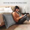 Rucener Rectangular Headboard Reading Body Pillow Large Cushion Removable Headboard Backrest Reading Pillow Headboard Gift for Mom Polyester Linen Grey King view 2