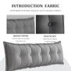 Rucener Rectangular Headboard Reading Body Pillow Large Cushion Removable Headboard Backrest Reading Pillow Headboard Gift for Mom Polyester Linen Grey King view 4