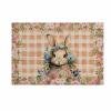 Easter Rabbit Bathroom Runner Rug Bathmat Soft Bath Shower Bathtub Kitchen Door Mat,Washable Floor Doormat Area Carpet for Bedroom Laundry Room Hallway,Easter Buffalo Plaid Check Orange Flower 18"x30" view 1