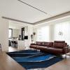 3x5 Area Rugs Navy Blue Marble Kids Play Rug, Starry Silver Lines Throw Rugs Bedroom Soft for Coffee Shop Living Room Under Table Game Room view 3