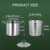 FAIRE 1 Set Deep Fryer Pot Japanese Tempura, Stainless Steel Deep Fryer with Basket, Steamer Cooker with Basket and Lid for Kitchen French Fries Chicken view 2