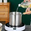 FAIRE 1 Set Deep Fryer Pot Japanese Tempura, Stainless Steel Deep Fryer with Basket, Steamer Cooker with Basket and Lid for Kitchen French Fries Chicken view 3