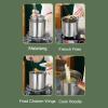 FAIRE 1 Set Deep Fryer Pot Japanese Tempura, Stainless Steel Deep Fryer with Basket, Steamer Cooker with Basket and Lid for Kitchen French Fries Chicken view 4