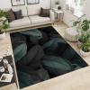 2x3 Area Rugs Retro Green Leaves Small Entryway Mats, Mysterious Black Background Laundry Room Rug Non Slip Rugged Throw Rugs for Front Door Bedroom Bedside view 2