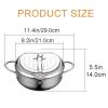 FAIRE Deep Fryer Pot, 304 Stainless Steel with Temperature Control and Lid Japanese Style Tempura oil fryer, Uncoated Fryer (Color : Green, Size : 21cm/8.2in) view 2