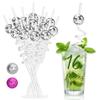 16PCS Disco Party Decorations, Mini Disco Ball Decor Reusable Straw, 70s Disco Ball Straws for Bachelorette Party Decorations Birthday Supplies (Silver) view 1
