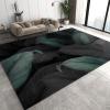3x5 Area Rugs Retro Green Leaves Kids Play Rug, Mysterious Black Background Throw Rugs Bedroom Soft for Coffee Shop Living Room Under Table Game Room view 1