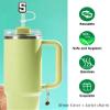 3 +3) 3PCS Nuozme Straw Cover 10mm For Stanley Tumbler Cup Reusable Straw Cap Topper with 3 Initial Letter Charms Accessories Name ID Personalized Handle Charm For Stanley 30&40 Oz Cup Tumbler view 4