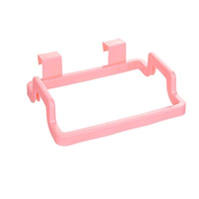 Trash Bag Holder for Kitchen Cabinets Doors and Cupboards, Over the Cabinet Door Garbage Holder Space Saving Hanging Garbage Bag Holder(Pink)