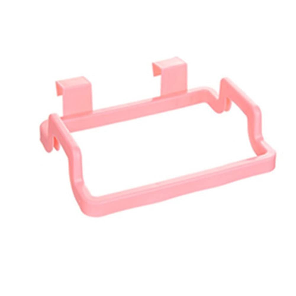 Trash Bag Holder for Kitchen Cabinets Doors and Cupboards, Over the Cabinet Door Garbage Holder Space Saving Hanging Garbage Bag Holder(Pink)