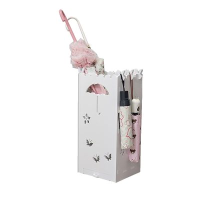 GLocKi Umbrella Stand with a Detachable Drip Tray & 6 Hooks, Umbrella Holder for Entryway, Umbrella Rack Organizer Freestanding, for Entryway, Home, Office Decor, short