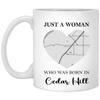 2024 Valentine Cedar Hill Texas Mug With Map City - Just A Woman Who Was Born In Cedar Hill Mug - Valentine's Gift Ideas For Wife, Girlfriend, Mom Mug 11oz White view 1