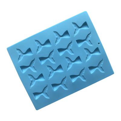 Ciieeo 2pcs Fish Tail Silicone Mold for Fondant Cake Decorating Blue Food-grade Eco-friendly Baking Tool for Gummies Chocolates More
