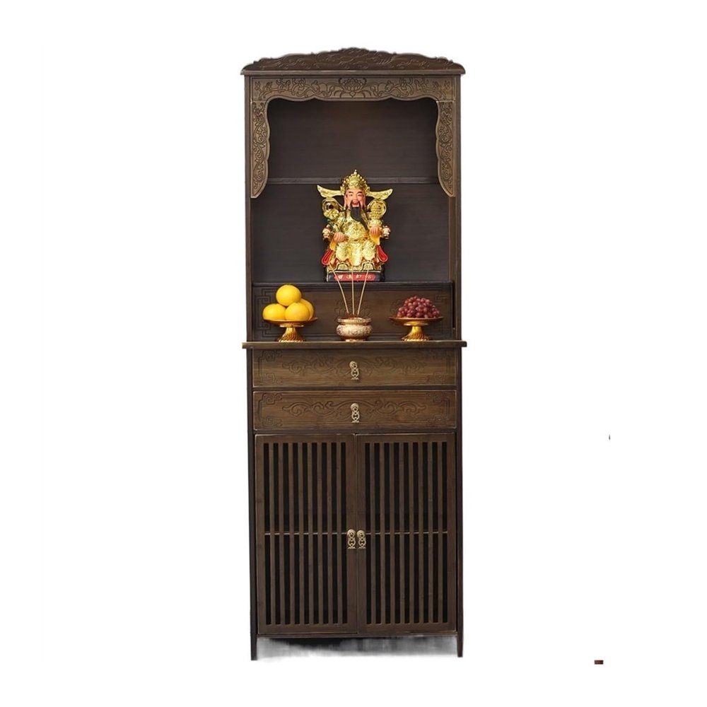 Meditation Table Niche, Shrine, Standing Cabinet, Buddha Cabinet, Offering Table, Shrine, Buddha Platform, God of Wealth, Bodhisattva, Buddha Statue, Household Offering Table Altar Table ( Size : 70cm