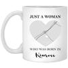 2024 Valentine Kinross Michigan Mug With Map City - Just A Woman Who Was Born In Kinross Mug - Valentine's Gift Ideas For Wife, Girlfriend, Mom Mug 11oz White view 1