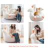 KOLEV Bean Bag Chair Covers Only Without Filling Big White Goose Shape Fuzzy White Bean Bag Cover Comfy Faux Rabbit Fur Fabric Fluffy Sofa Bed Cover for Kids Adults Teens Pet (Medium) view 3
