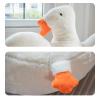 KOLEV Bean Bag Chair Covers Only Without Filling Big White Goose Shape Fuzzy White Bean Bag Cover Comfy Faux Rabbit Fur Fabric Fluffy Sofa Bed Cover for Kids Adults Teens Pet (Medium) view 4