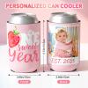 100 Pack Custom 1st Birthday Can Cooler with Photo Name, Personalized Bulk Insulated Neoprene Drink Holder for First Birthday Party Favors, 1st Birthday Decorations Boy or Girl view 2