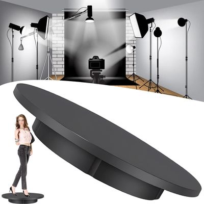 AmNooL Electric Rotating Turntable for Photography, 90/180 Degree Adjustable Motorized Rotating Stand Display Table for Live Video Automatic Revolving Platform (Color : Black)