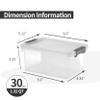 Citylife 1.3 QT 30 Packs Small Storage Bins Plastic Storage Container Stackable Box with Lids for Organizing, Clear White view 2
