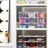 Citylife 1.3 QT 30 Packs Small Storage Bins Plastic Storage Container Stackable Box with Lids for Organizing, Clear White view 3