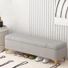 Padded bench seat made of plush fabric, bedroom bench with storage, living room storage bench with golden stool legs, upholstered bench, shoe cabinet bench, suitable for living room, bedroom, etc. ( C view 1