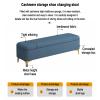 Padded bench seat made of plush fabric, bedroom bench with storage, living room storage bench with golden stool legs, upholstered bench, shoe cabinet bench, suitable for living room, bedroom, etc. ( C view 2