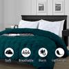 All-Season Pinch Pleated Down Alternative Comforter | Extra Large King 136x120 Size 1 - Piece | Microfiber Quilt Duvet with 8 Corner Tabs, Ultra Soft Lightweight & Fluffy | Pintuck Teal view 2