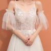 DGFJY Bridal Dress Sleeves White Removable Formal Dress Puff Sleeve Wedding Accessories Marriage Party Photoshoot Supplies Lace Arm view 2