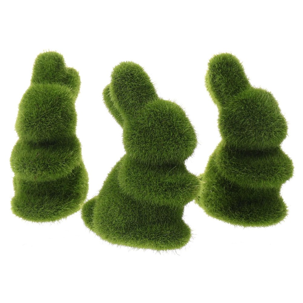 Amosfun 3pcs Adorable Simulation Dolls for Easter Decoration Cute Fur Moss for Home and Party Table Decor
