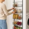 USTECH 6-Tier Heavy Duty Over The Door Pantry Organizer, Metal Hanging Storage Rack with Wired Tubing, Adjustable Shelves for Kitchen, Bathroom, Closet, Space-Saving Design, Black view 3