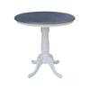 IC INTERNATIONAL CONCEPTS 36" Round Pedestal Gathering Height Table with 4 X-Back Counter Height Stools, White/Heather Gray view 4