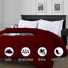 All-Season Pinch Pleated Down Alternative Comforter | California King 104x96 Size 1 - Piece | Microfiber Quilt Duvet with 8 Corner Tabs, Ultra Soft Lightweight & Fluffy | Pintuck Burgundy view 2