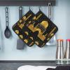 2 PCS Pot Holders Heat Resistant Potholder for Kitchen Mosque and Golden Dome Pattern Hot Pad Non Slip Potholders for Cooking Square Trivet with Hanging Loops 8"  8" view 1
