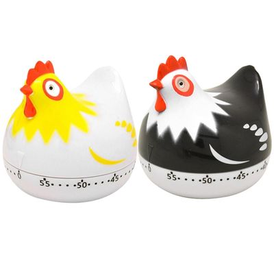 Reminder 2pcs Plastic Chicken Kitchen Timer Manual Countdown Timer for Cooking