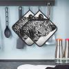 2 PCS Pot Holders Heat Resistant Potholder for Kitchen White Leopard Animal Hot Pad Non Slip Potholders for Cooking Square Trivet with Hanging Loops 8"  8" view 1