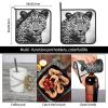 2 PCS Pot Holders Heat Resistant Potholder for Kitchen White Leopard Animal Hot Pad Non Slip Potholders for Cooking Square Trivet with Hanging Loops 8"  8" view 3