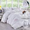All-Season Pinch Pleated Down Alternative Comforter | Super King 108x98 Size 1 - Piece | Microfiber Quilt Duvet with 8 Corner Tabs, Ultra Soft Lightweight & Fluffy | Pintuck White view 3