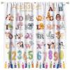 Animal Alphabet Curtains, Funny Colorful Educational Recognizing Numbers Letters Cartoon Pattern Drapes for Kids, Blackout Rod Pocket Window Treatments for Living Room Bedroom Bathroom 55x63in view 1