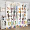 Animal Alphabet Curtains, Funny Colorful Educational Recognizing Numbers Letters Cartoon Pattern Drapes for Kids, Blackout Rod Pocket Window Treatments for Living Room Bedroom Bathroom 55x63in view 4