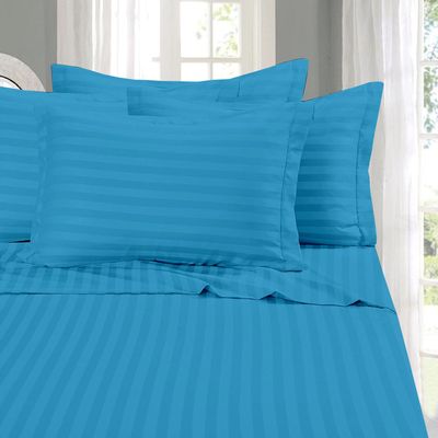 Premium Quality Alaskan King 120x132 Turquish Striped Duvet Cover Set Zipper Closure & Corner Ties Easy Fit,Breathable 800-TC Ultra Soft Pillow Sham 2pc 100% Soft Egyptian Cotton