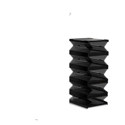 ICOBES Solid Plastic Non-Fragile 5-Tier Foldable Shoe Storage Box or Sneaker Storage Box - Easy to Install - All-in-One Black (Color : Black, Size : 5 Tier)