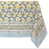 ATOSII Noor 100% Cotton Rectangle Spring Tablecloth, Handblock Floral Print Linen Table Cloth for Kitchen Dining I Parties, Outdoors, Weddings, Easter Holidays I 72 X 108 Inches I 8 Seater view 1