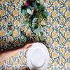 ATOSII Noor 100% Cotton Rectangle Spring Tablecloth, Handblock Floral Print Linen Table Cloth for Kitchen Dining I Parties, Outdoors, Weddings, Easter Holidays I 72 X 108 Inches I 8 Seater view 3