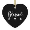 Blessed Christmas Ornament, Heart-Shaped Christmas Tree Ceramic Hanging Home Decor Xmas Gifts view 1