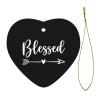 Blessed Christmas Ornament, Heart-Shaped Christmas Tree Ceramic Hanging Home Decor Xmas Gifts view 2