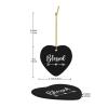 Blessed Christmas Ornament, Heart-Shaped Christmas Tree Ceramic Hanging Home Decor Xmas Gifts view 4
